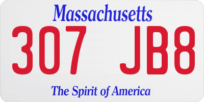 MA license plate 307JB8