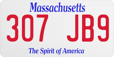 MA license plate 307JB9