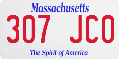 MA license plate 307JC0