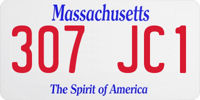 MA license plate 307JC1