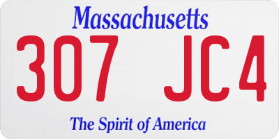 MA license plate 307JC4