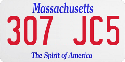 MA license plate 307JC5