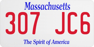 MA license plate 307JC6