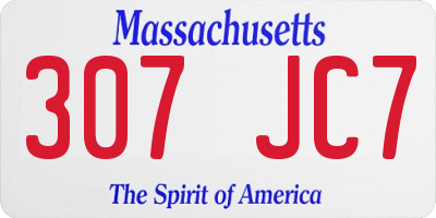 MA license plate 307JC7