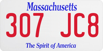 MA license plate 307JC8