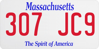 MA license plate 307JC9