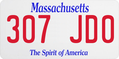 MA license plate 307JD0