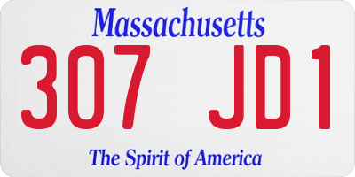 MA license plate 307JD1