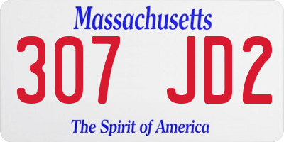 MA license plate 307JD2