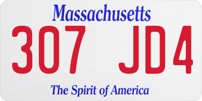 MA license plate 307JD4