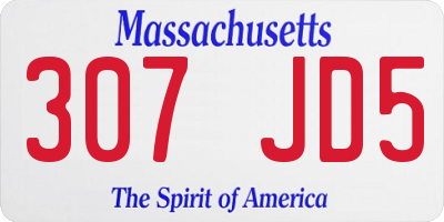 MA license plate 307JD5