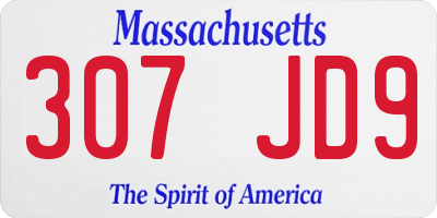 MA license plate 307JD9