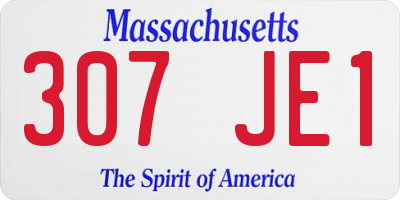 MA license plate 307JE1