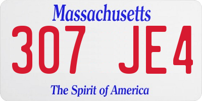 MA license plate 307JE4