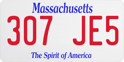 MA license plate 307JE5