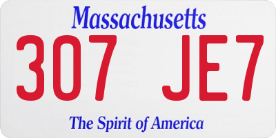 MA license plate 307JE7
