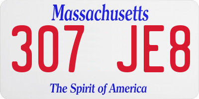 MA license plate 307JE8