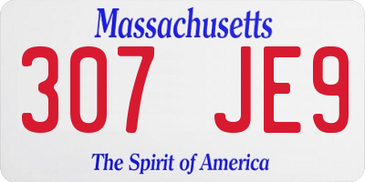 MA license plate 307JE9