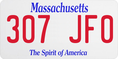 MA license plate 307JF0
