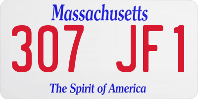MA license plate 307JF1