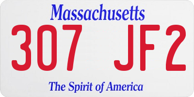 MA license plate 307JF2