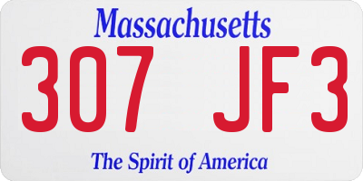 MA license plate 307JF3