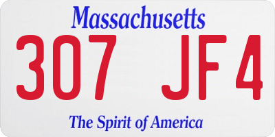 MA license plate 307JF4