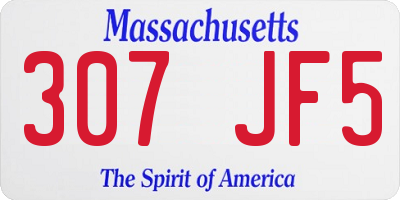 MA license plate 307JF5