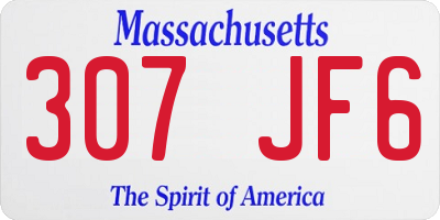 MA license plate 307JF6