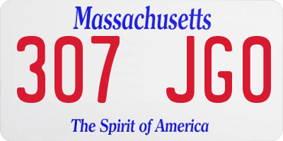 MA license plate 307JG0