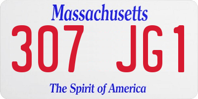 MA license plate 307JG1