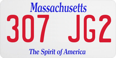 MA license plate 307JG2