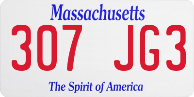 MA license plate 307JG3
