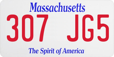 MA license plate 307JG5