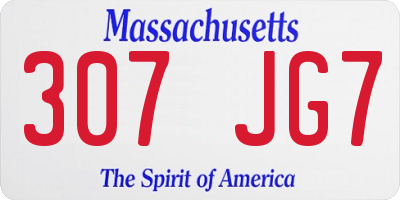 MA license plate 307JG7