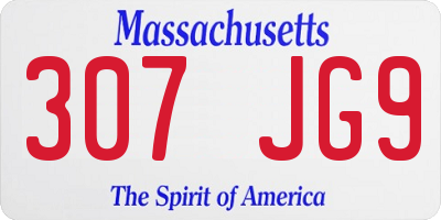 MA license plate 307JG9
