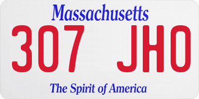 MA license plate 307JH0