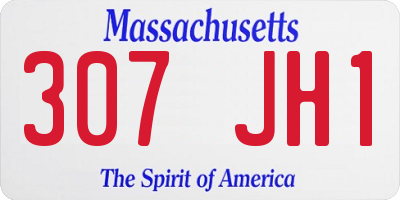 MA license plate 307JH1