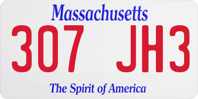 MA license plate 307JH3