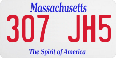MA license plate 307JH5