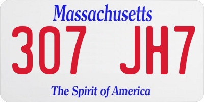 MA license plate 307JH7