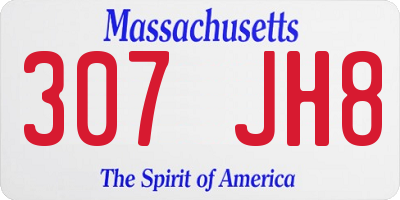MA license plate 307JH8