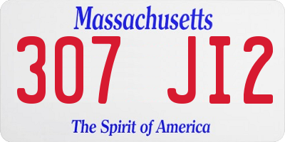 MA license plate 307JI2