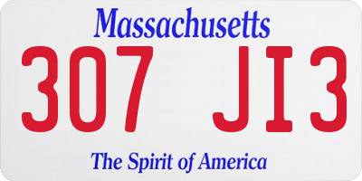 MA license plate 307JI3