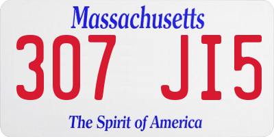 MA license plate 307JI5