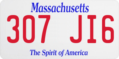 MA license plate 307JI6