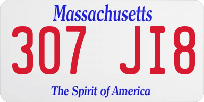MA license plate 307JI8
