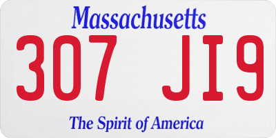 MA license plate 307JI9