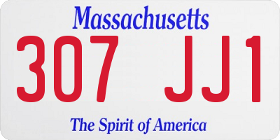 MA license plate 307JJ1