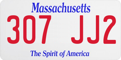 MA license plate 307JJ2
